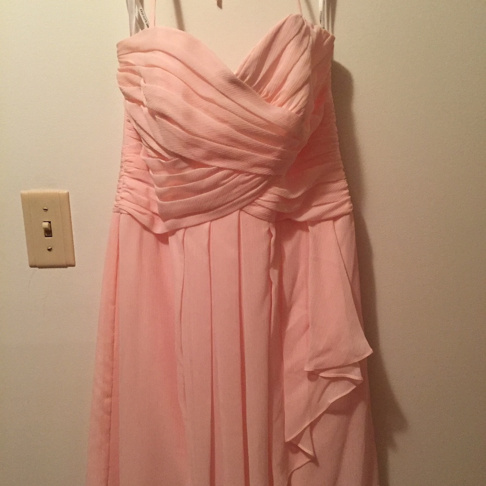 David's Bridal Pink Bridesmaids Dress in Petal
